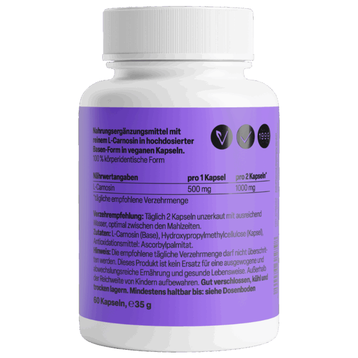 L-Carnosina 500mg (60 cápsulas) - Image 2