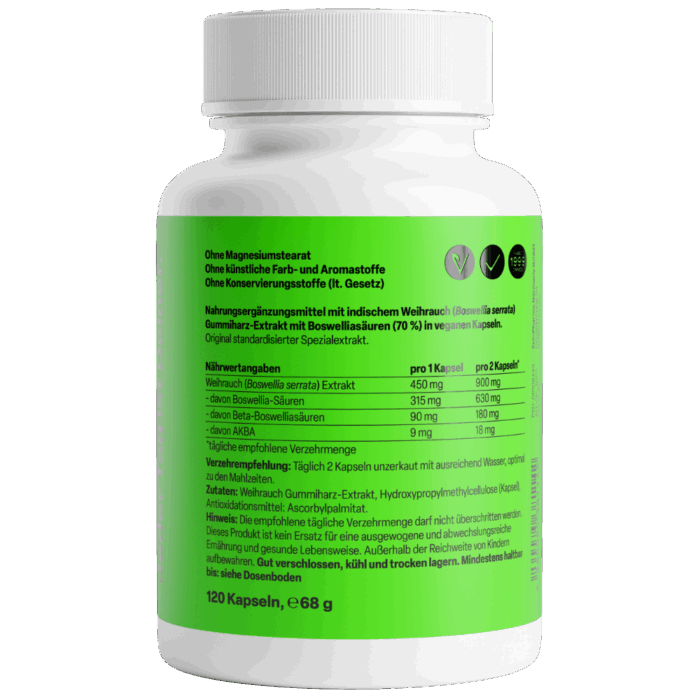 Incenso de Serrata Boswellia 450mg (120 cápsulas) - Image 2