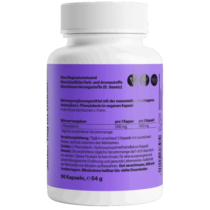 L-Fenilalanina 500mg (90 cápsulas) - Image 2