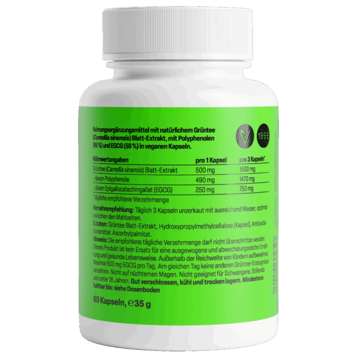 Extrato de Chá Verde 500mg (60 cápsulas) - Image 2