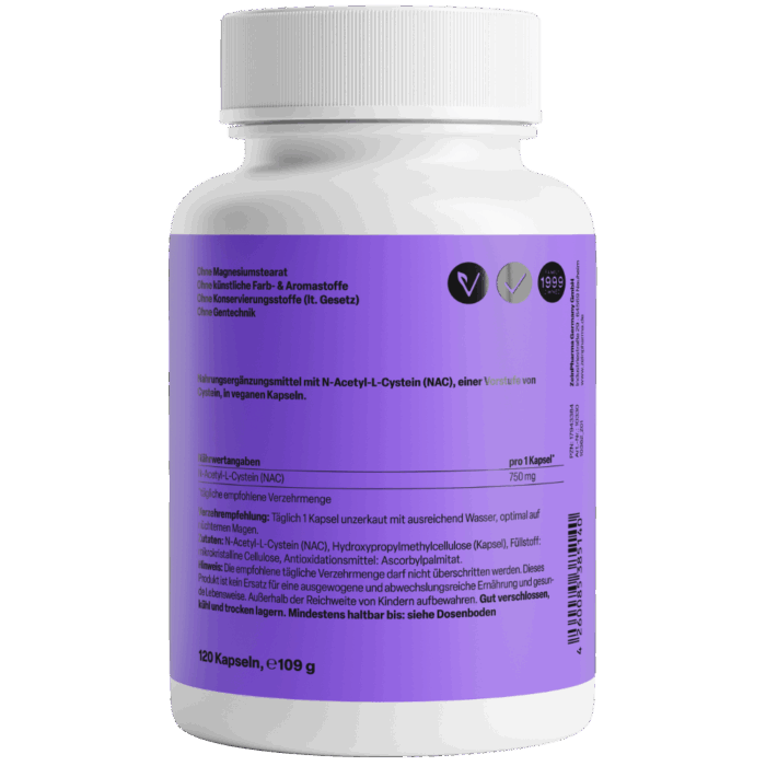 NAC (N-acetil L-Cisteína) 750mg (120 cápsulas) - Image 2