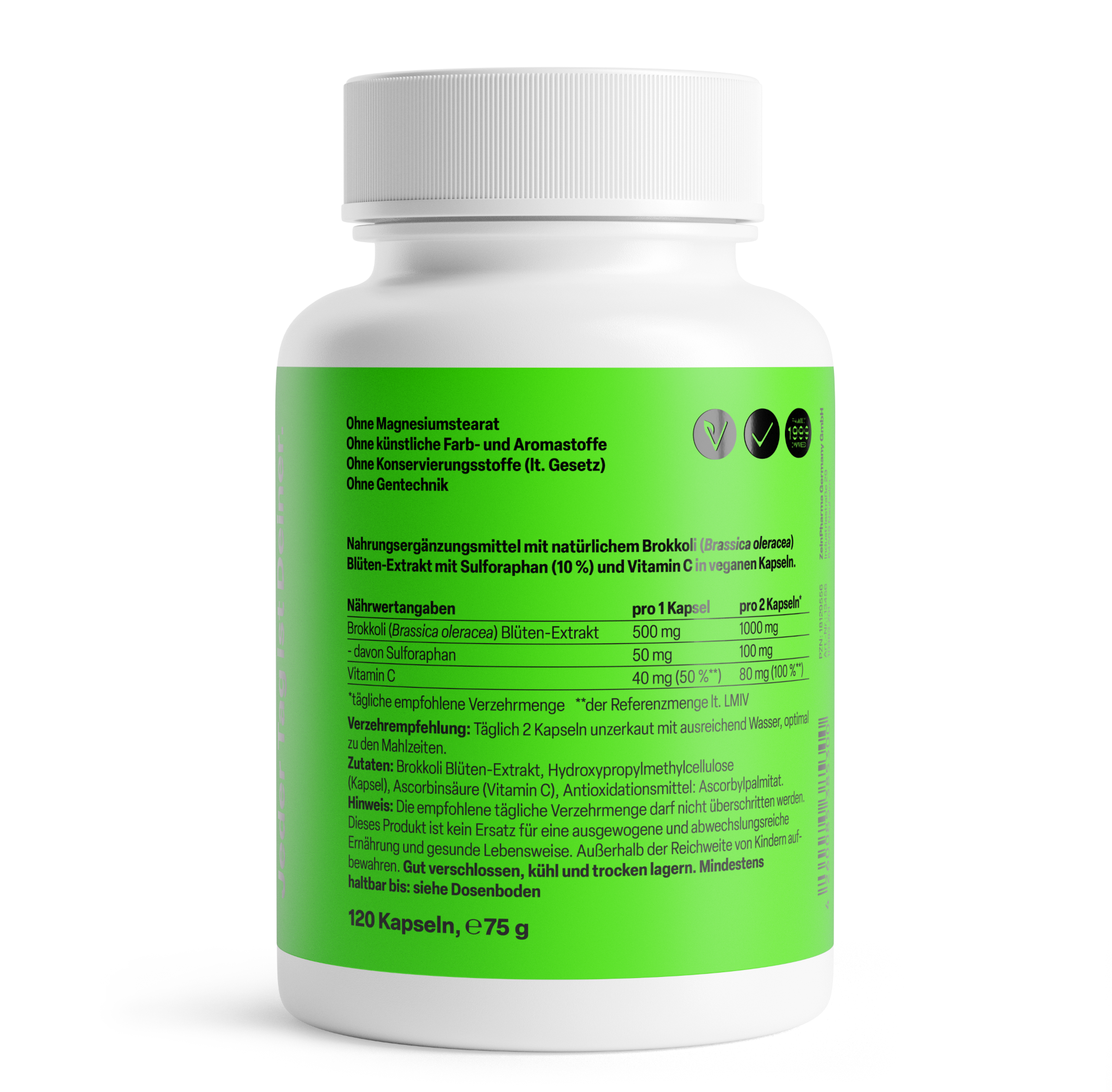 Sulforafano Brócolos 50mg + C 40mg (120 cápsulas) - Image 2